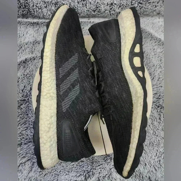 Adidas Pureboost Core Black Dark Solid  Grey Sneakers Shoes Men Size 13 CP9326 - Picture 5 of 9